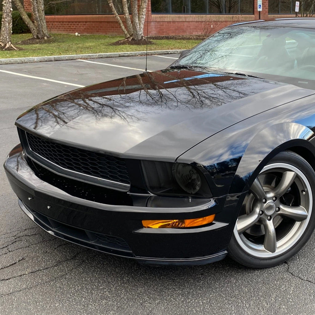 2005-2009 Ford Mustang S197 LED Halo Factory Style Headlights (Matte Black Housing / Smoked Lens)