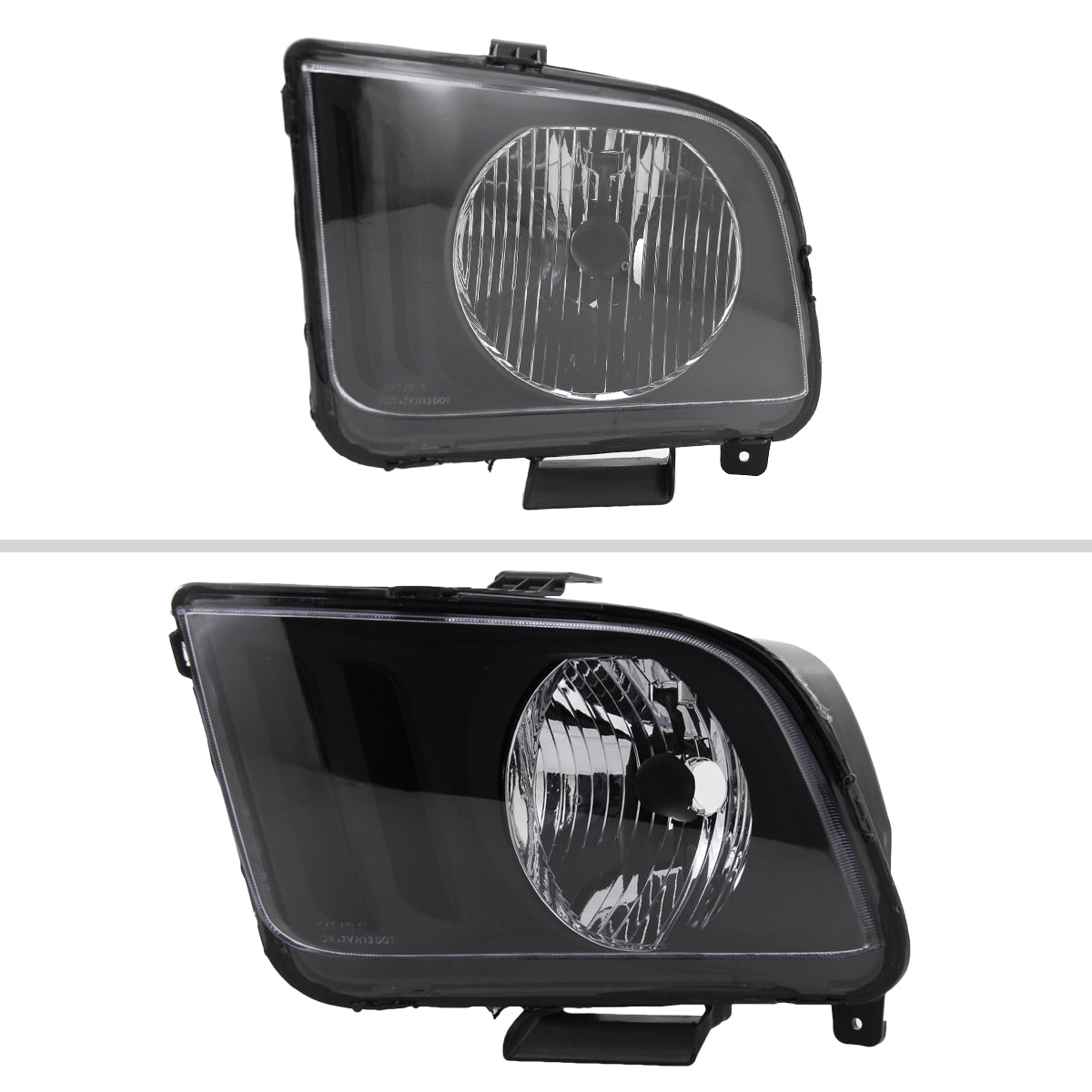 2005-2009 Ford Mustang S197 Factory Style Headlights (Matte Black Housing / Clear Lens)