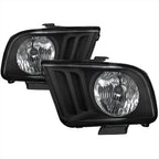 2005-2009 Ford Mustang S197 Factory Style Headlights (Matte Black Housing / Clear Lens)