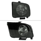 2005-2009 Ford Mustang S197 Factory Style Headlights (Matte Black Housing / Light Smoked Lens)