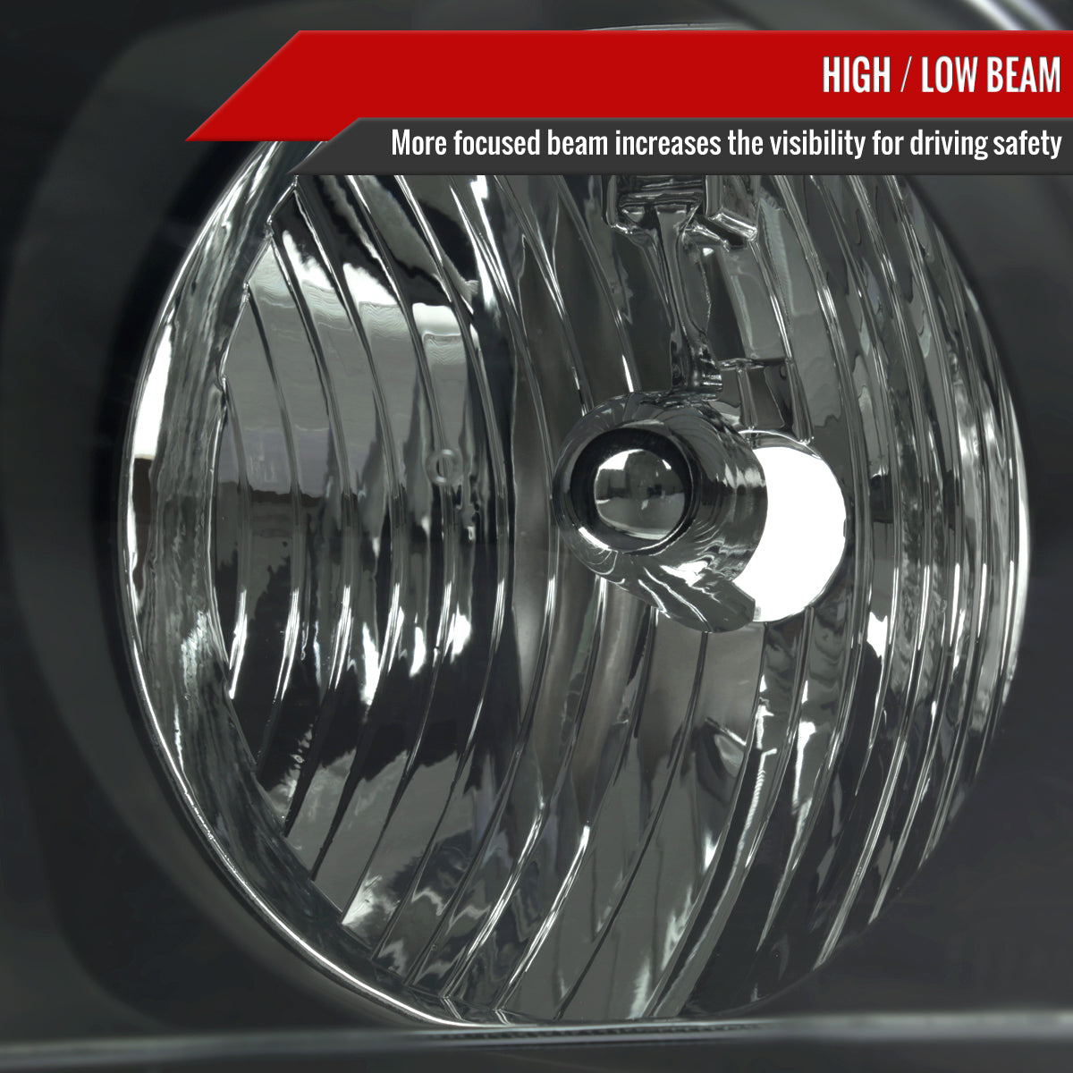 2005-2009 Ford Mustang S197 Factory Style Headlights (Matte Black Housing / Light Smoked Lens)
