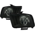 2005-2009 Ford Mustang S197 Factory Style Headlights (Matte Black Housing / Light Smoked Lens)