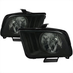 2005-2009 Ford Mustang S197 Factory Style Headlights (Matte Black Housing / Light Smoked Lens)