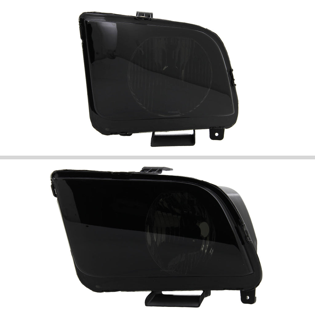 2005-2009 Ford Mustang S197 Factory Style Headlights (Black Housing / Smoked Lens)