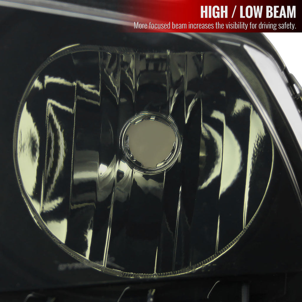 2010-2014 Ford Mustang S197 Factory Style Headlights (Black Housing / Smoked Lens)