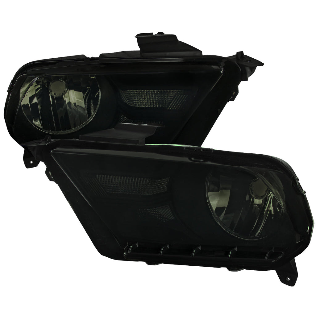 2010-2014 Ford Mustang S197 Factory Style Headlights (Black Housing / Smoked Lens)