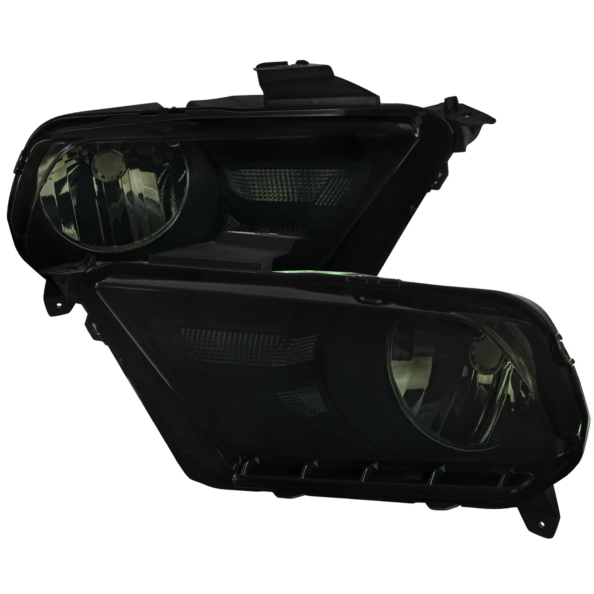 2010-2014 Ford Mustang S197 Factory Style Headlights (Black Housing / Smoked Lens)