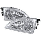1994-1998 Ford Mustang SN95 Factory Style Headlights (Chrome Housing / Clear Lens)