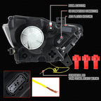 2015-2017 Ford Mustang S550 Full LED Projector Headlights Switchback Sequential with Start-Up Animation (Glossy Black Housing / Clear Lens)