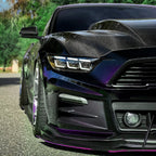 2015-2017 Ford Mustang S550 Full LED Projector Headlights Switchback Sequential with Start-Up Animation (Glossy Black Housing / Clear Lens)
