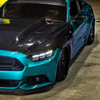 2015-2017 Ford Mustang S550 Full LED Projector Headlights Switchback Sequential with Start-Up Animation (Glossy Black Housing / Clear Lens)