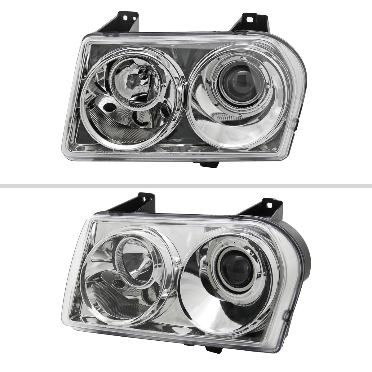 2005-2010 Chrysler 300 Base/LX/Touring Projector Headlights (Chrome Housing / Clear Lens)