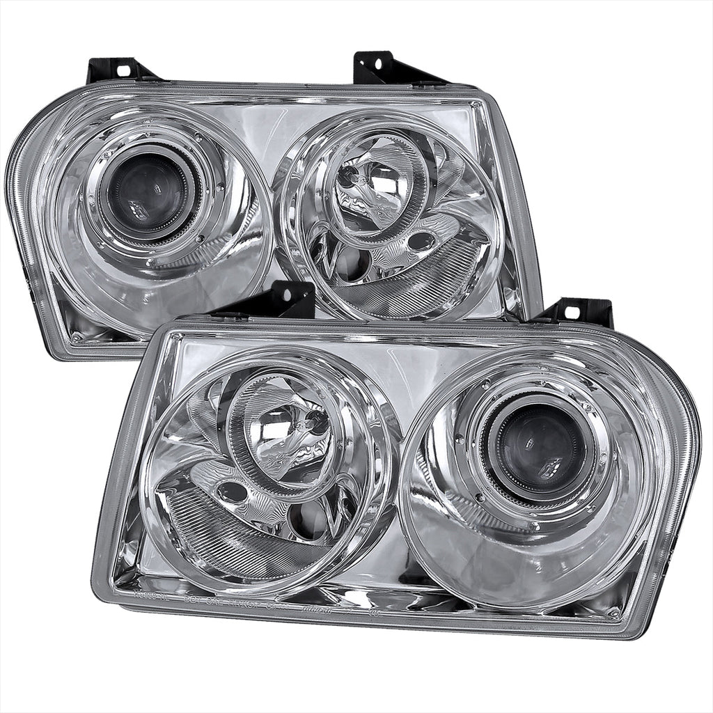 2005-2010 Chrysler 300 Base/LX/Touring Projector Headlights (Chrome Housing / Clear Lens)