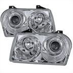 2005-2010 Chrysler 300 Base/LX/Touring Projector Headlights (Chrome Housing / Clear Lens)
