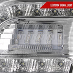 2005-2010 Chrysler 300 Base/LX/Touring Projector Headlights w/ LED Light Strip & LED Turn Signal Lights (Chrome Housing / Clear Lens)