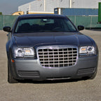 2005-2010 Chrysler 300 Base/LX/Touring Projector Headlights w/ LED Light Strip & LED Turn Signal Lights (Chrome Housing / Clear Lens)