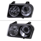 2005-2010 Chrysler 300 Base/LX/Touring Projector Headlights (Glossy Black Housing / Smoked Lens)