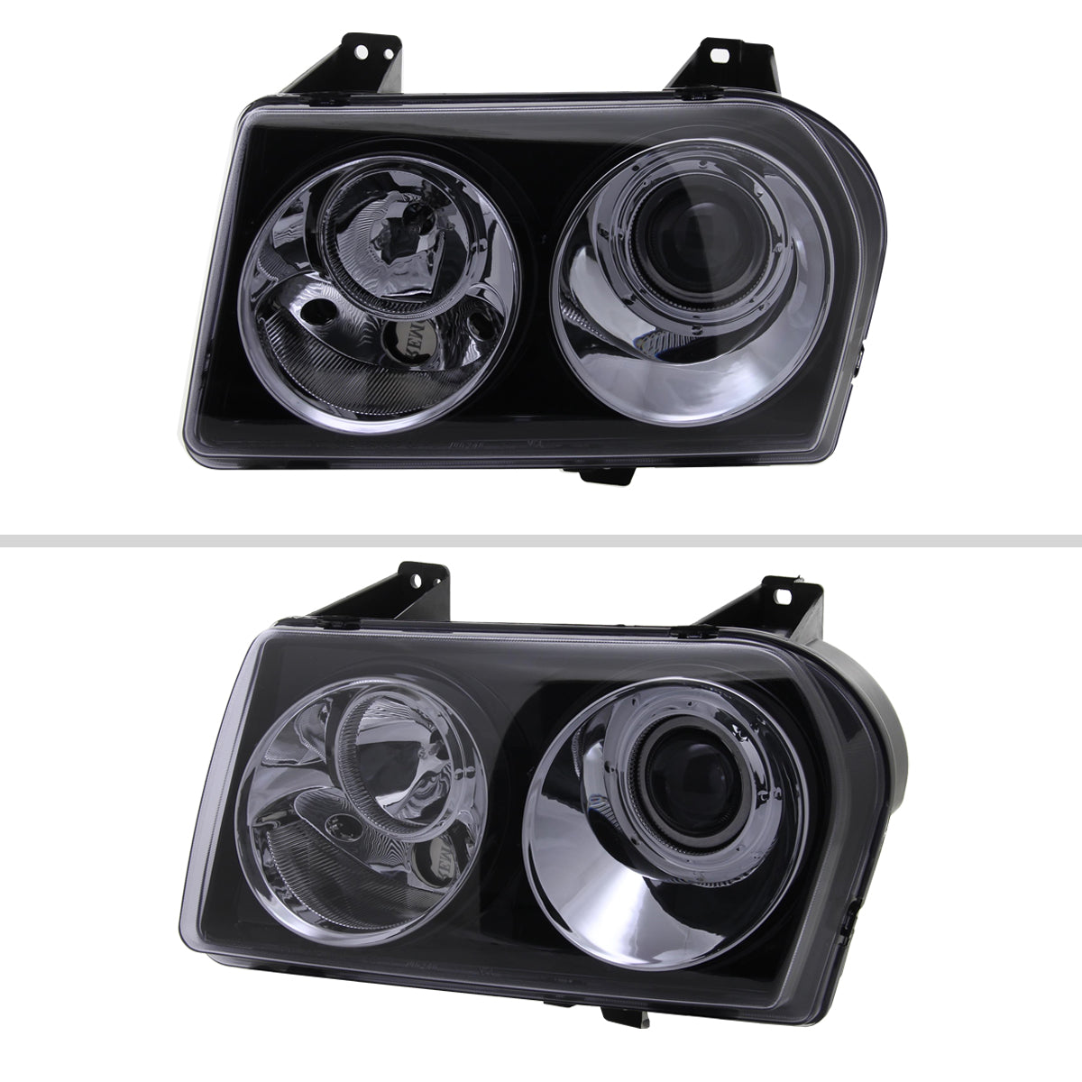 2005-2010 Chrysler 300 Base/LX/Touring Projector Headlights (Glossy Black Housing / Smoked Lens)