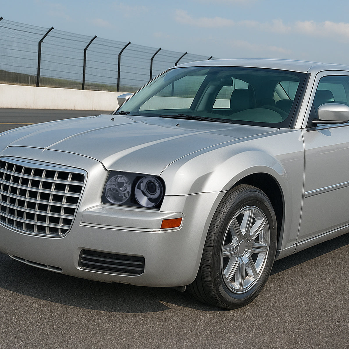 2005-2010 Chrysler 300 Base/LX/Touring Projector Headlights (Glossy Black Housing / Smoked Lens)