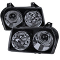 2005-2010 Chrysler 300 Base/LX/Touring Projector Headlights (Glossy Black Housing / Smoked Lens)