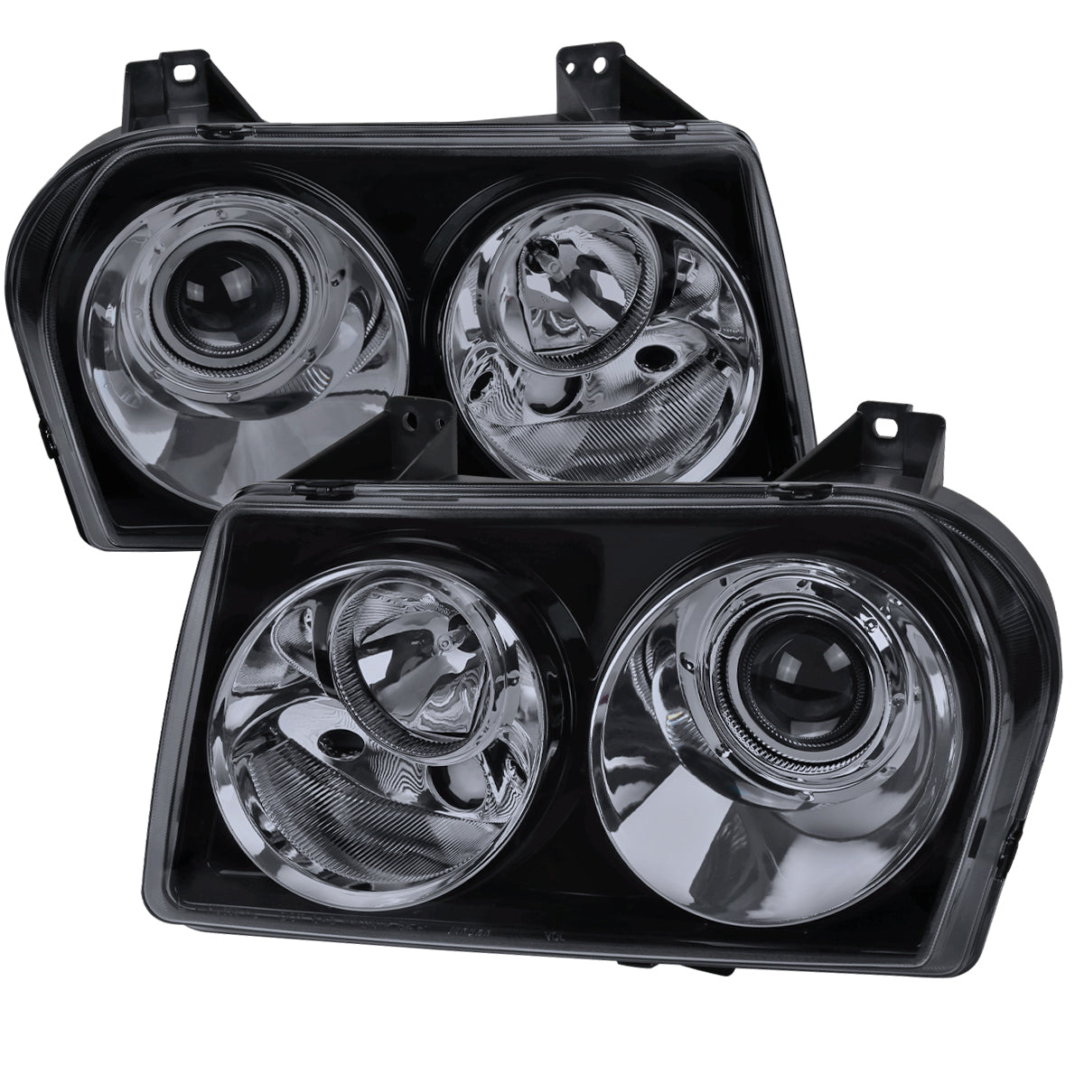 2005-2010 Chrysler 300 Base/LX/Touring Projector Headlights (Glossy Black Housing / Smoked Lens)