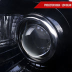 2005-2010 Chrysler 300 Base/LX/Touring Projector Headlights w/ LED Light Strip & LED Turn Signal Lights (Glossy Black Housing / Smoked Lens)