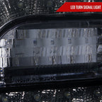 2005-2010 Chrysler 300 Base/LX/Touring Projector Headlights w/ LED Light Strip & LED Turn Signal Lights (Glossy Black Housing / Smoked Lens)