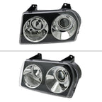 2005-2010 Chrysler 300 Base/LX/Touring Projector Headlights (Matte Black Housing / Clear Lens)