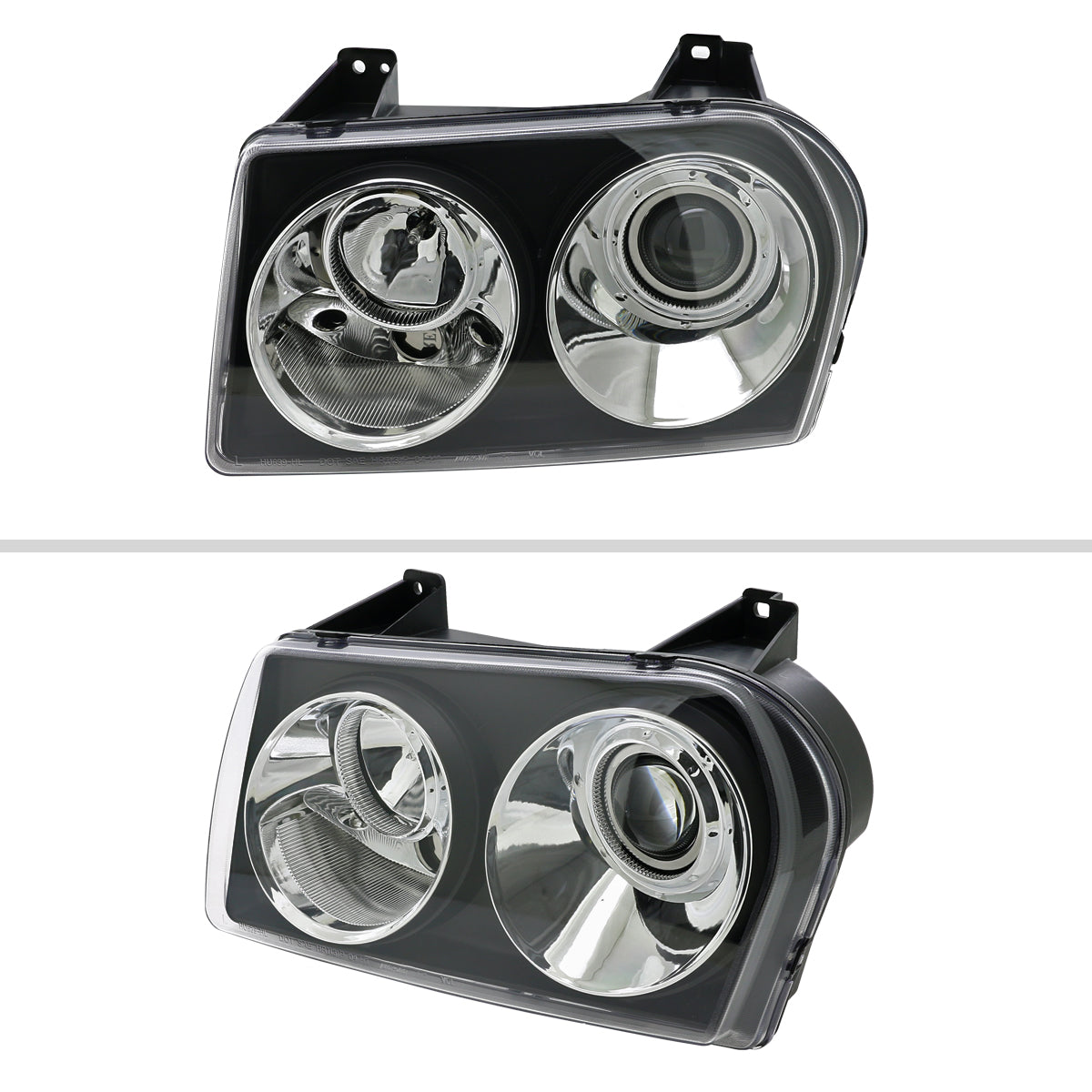2005-2010 Chrysler 300 Base/LX/Touring Projector Headlights (Matte Black Housing / Clear Lens)