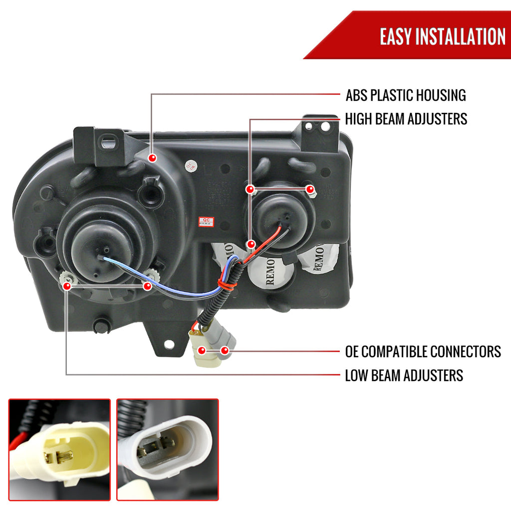 2005-2010 Chrysler 300 Base/LX/Touring Projector Headlights (Matte Black Housing / Clear Lens)