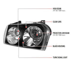 2005-2010 Chrysler 300 Base/LX/Touring Projector Headlights (Matte Black Housing / Clear Lens)