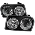 2005-2010 Chrysler 300 Base/LX/Touring Projector Headlights (Matte Black Housing / Clear Lens)