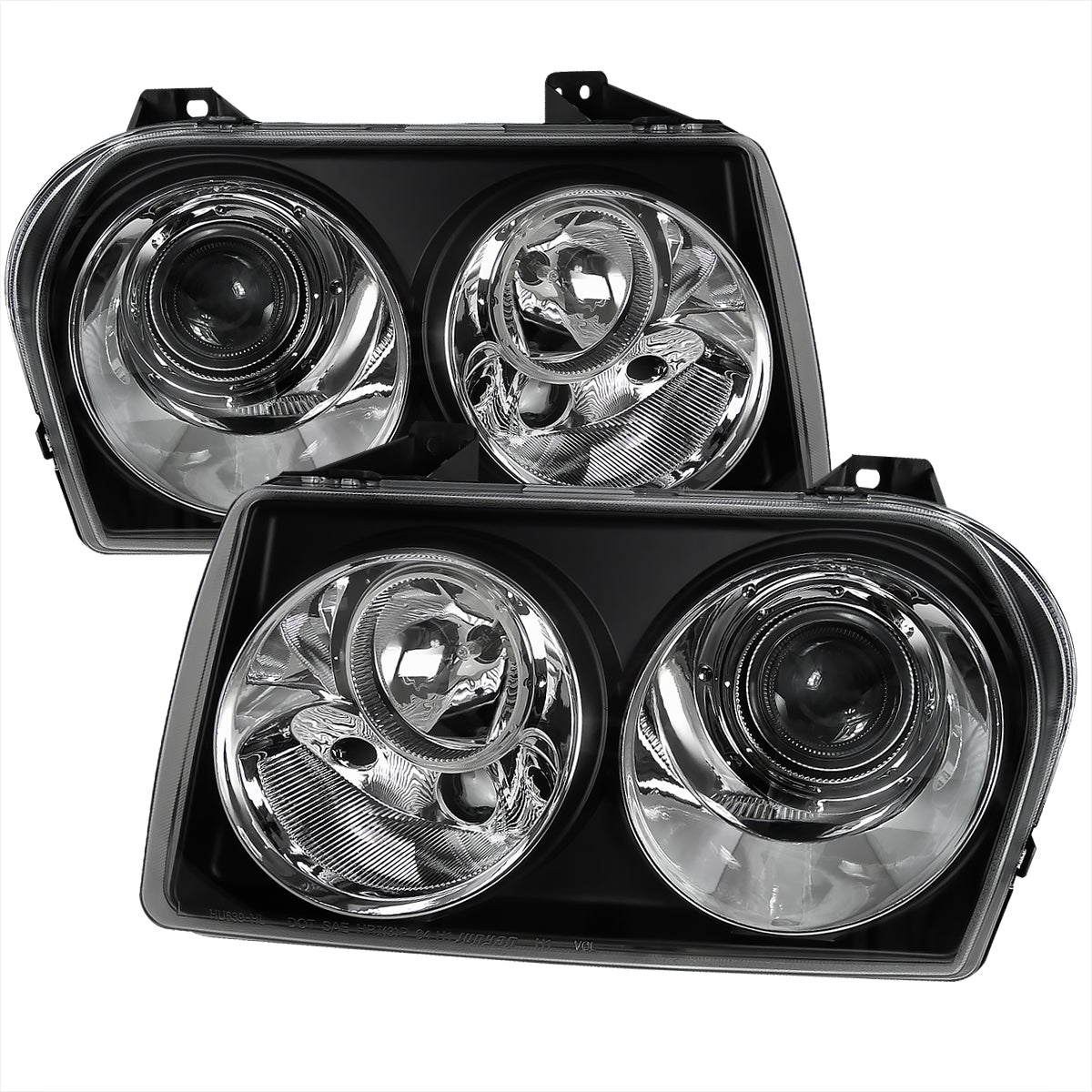 2005-2010 Chrysler 300 Base/LX/Touring Projector Headlights (Matte Black Housing / Clear Lens)