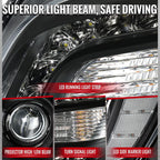 2011-2014 Chrysler 300 Projector Headlights LED DRL w/ White Turn Signal (Matte Black Housing / Clear Lens)