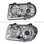 2005-2010 Chrysler 300 Factory Style Projector Headlights (Chrome Housing / Clear Lens)