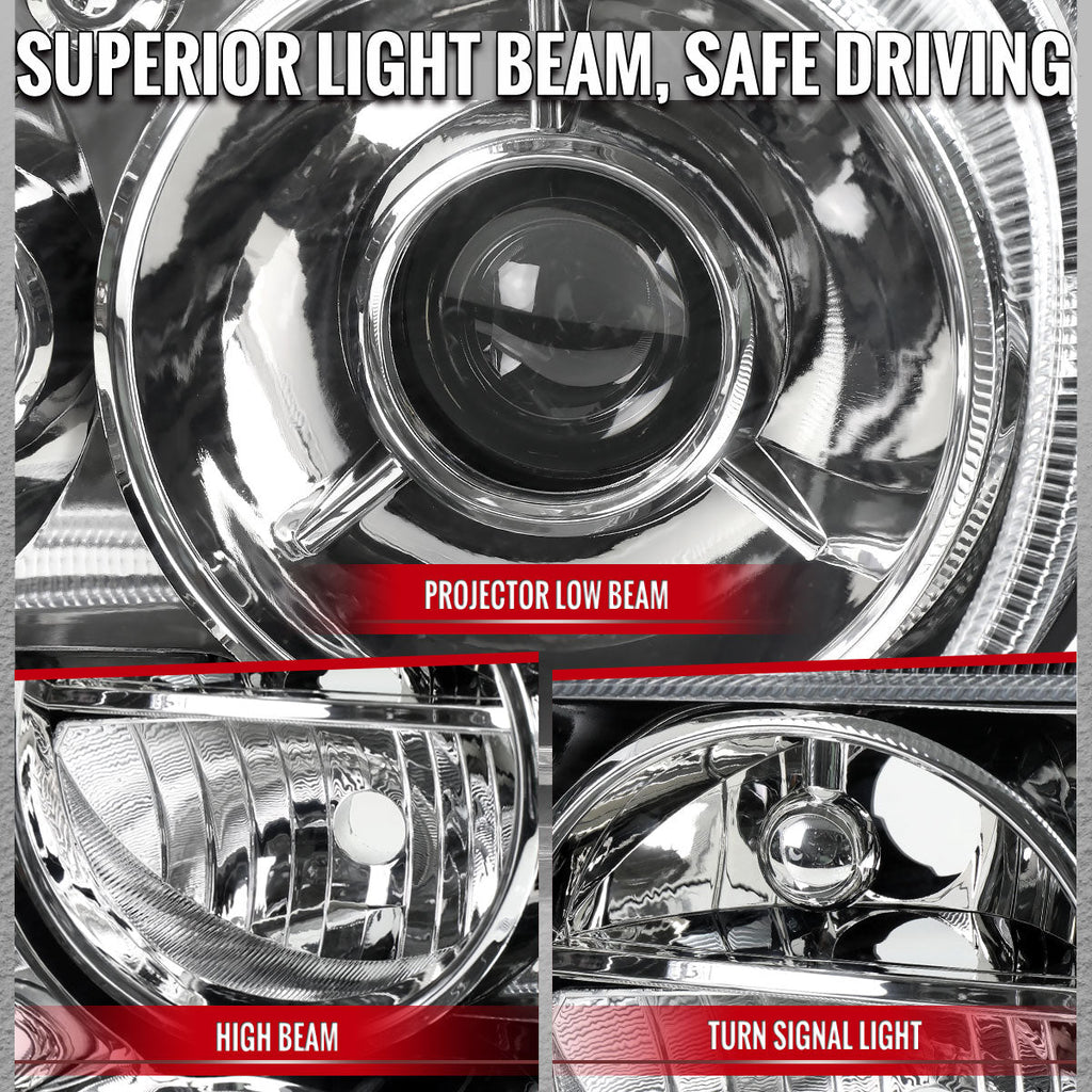 2005-2010 Chrysler 300 Factory Style Projector Headlights (Chrome Housing / Clear Lens)