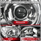 2005-2010 Chrysler 300 Factory Style Projector Headlights (Chrome Housing / Clear Lens)