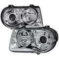 2005-2010 Chrysler 300 Factory Style Projector Headlights (Chrome Housing / Clear Lens)