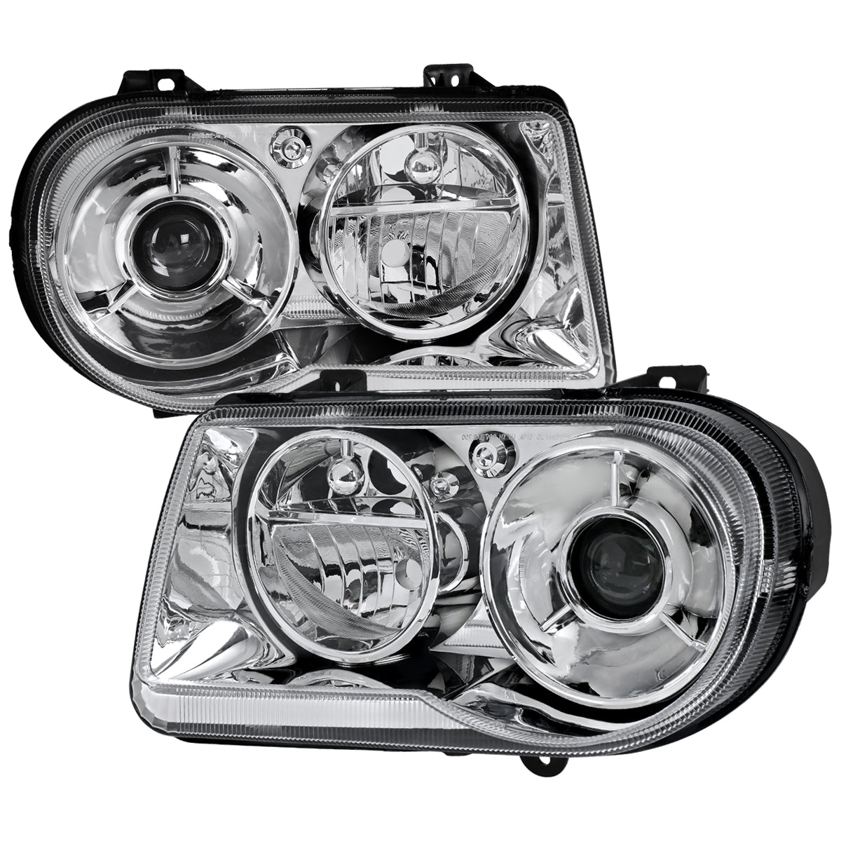 2005-2010 Chrysler 300 Factory Style Projector Headlights (Chrome Housing / Clear Lens)