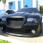 2005-2010 Chrysler 300 Projector Headlights w/ LED Light Strip (Glossy Black Housing / Smoked Lens)