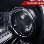 2005-2010 Chrysler 300 Projector Headlights w/ LED Light Strip (Glossy Black Housing / Smoked Lens)