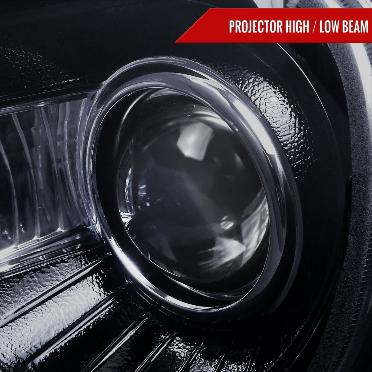 2005-2010 Chrysler 300 Projector Headlights w/ LED Light Strip (Glossy Black Housing / Smoked Lens)