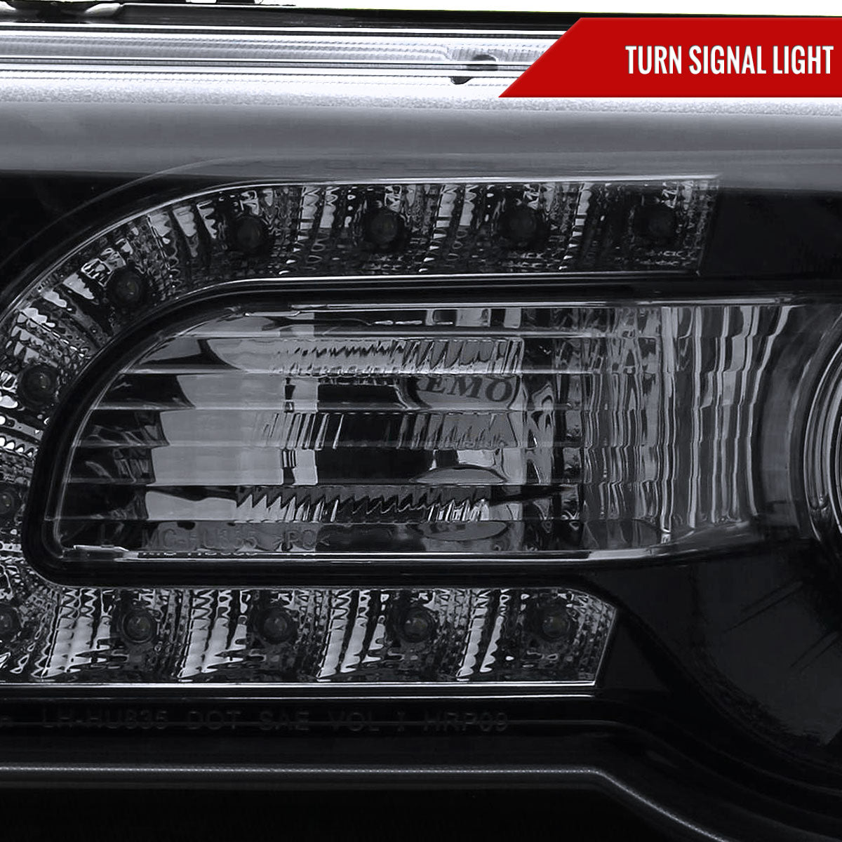 2005-2010 Chrysler 300 Projector Headlights w/ LED Light Strip (Glossy Black Housing / Smoked Lens)
