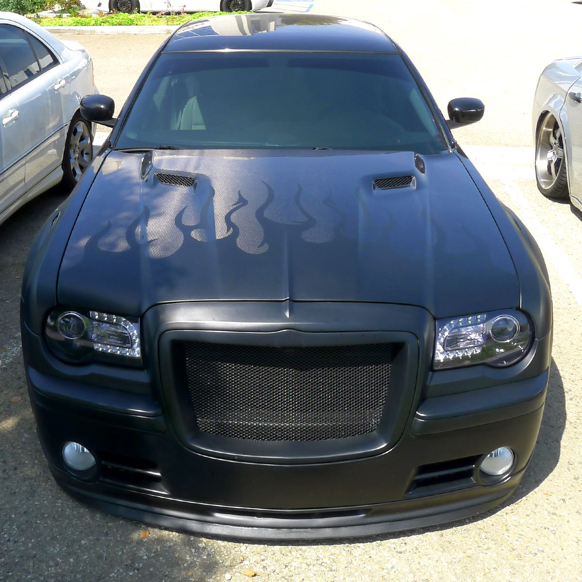 2005-2010 Chrysler 300 Projector Headlights w/ LED Light Strip (Glossy Black Housing / Smoked Lens)