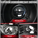 2005-2010 Chrysler 300 Factory Style Projector Headlights (Matte Black Housing / Clear Lens)