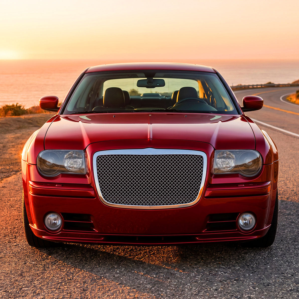 2005-2010 Chrysler 300 Factory Style Projector Headlights (Matte Black Housing / Clear Lens)