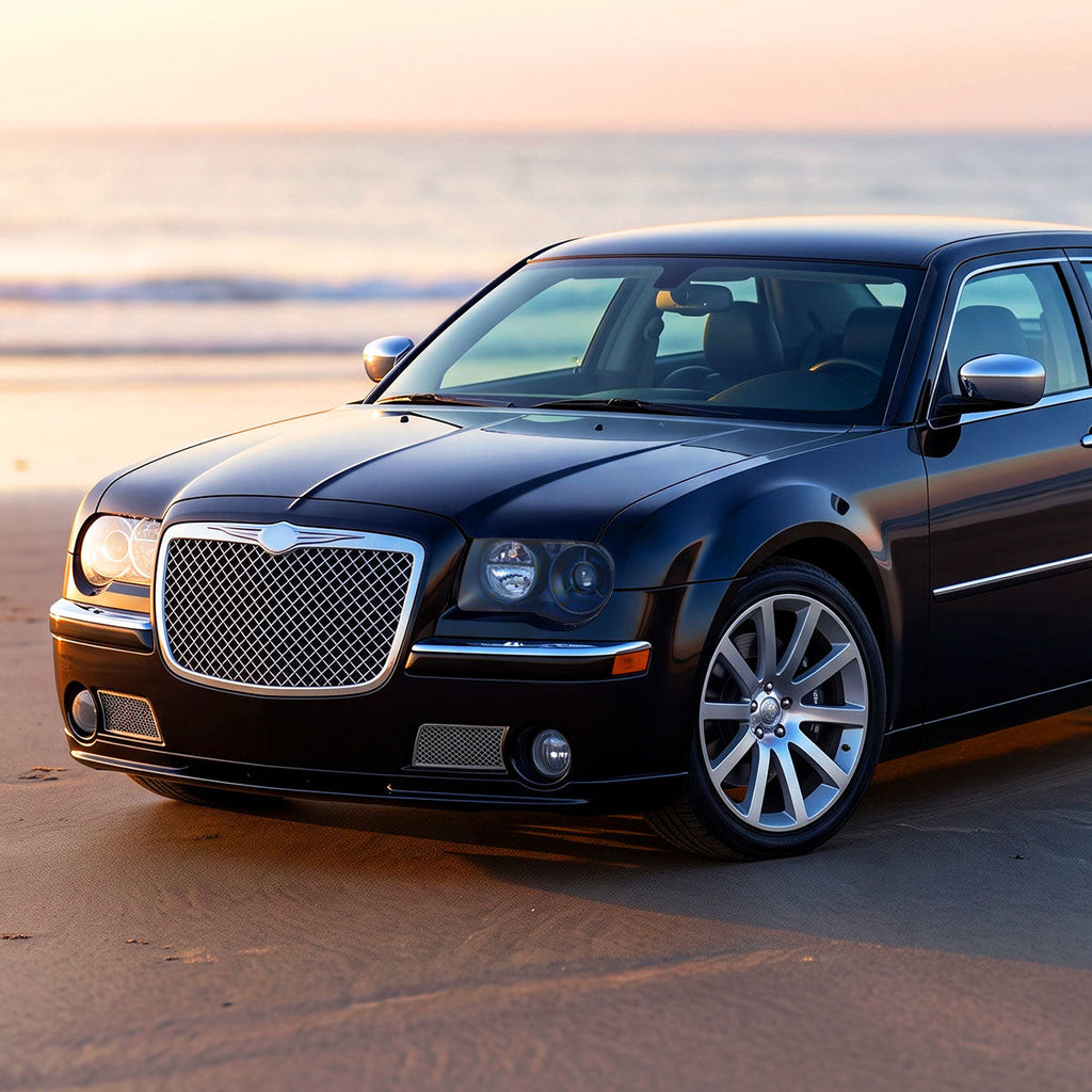 2005-2010 Chrysler 300 Factory Style Projector Headlights (Matte Black Housing / Clear Lens)