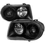 2005-2010 Chrysler 300 Factory Style Projector Headlights (Matte Black Housing / Clear Lens)