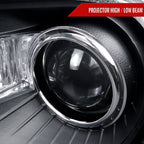 2005-2010 Chrysler 300 Projector Headlights w/ LED Light Strip (Matte Black Housing / Clear Lens)