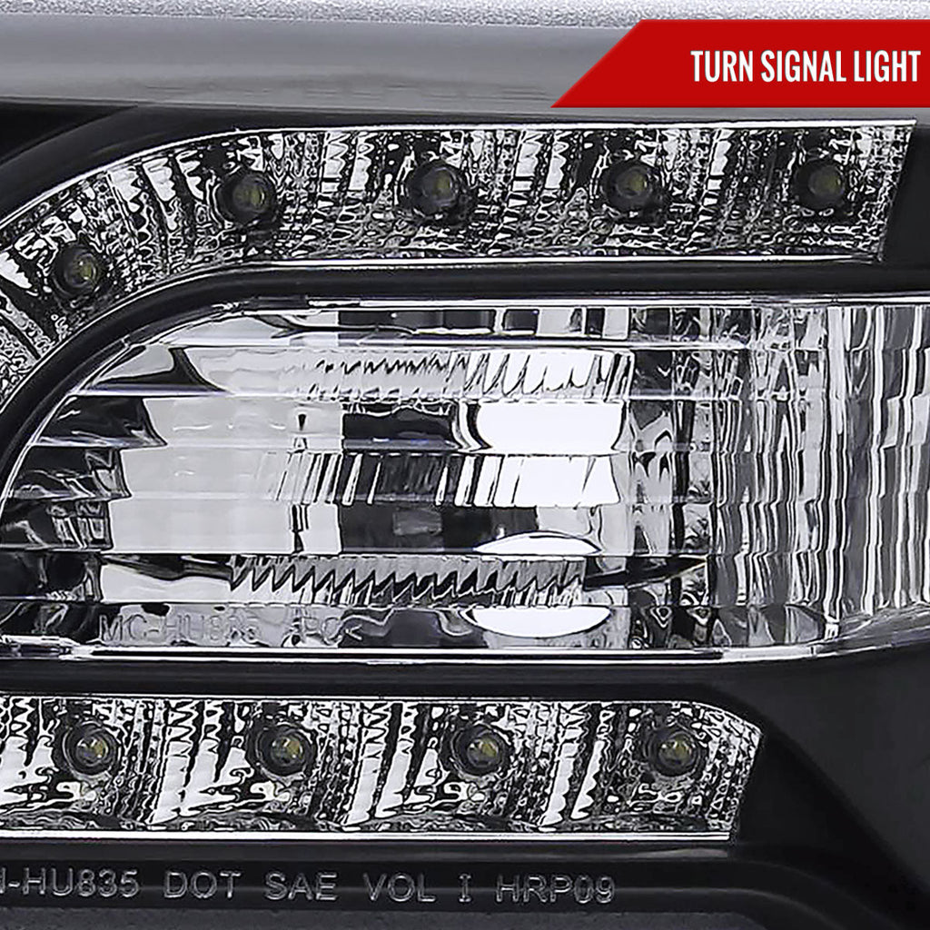 2005-2010 Chrysler 300 Projector Headlights w/ LED Light Strip (Matte Black Housing / Clear Lens)